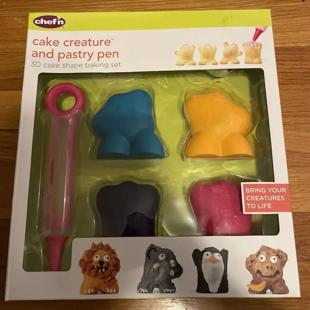 CHEF'N CAKE CREATURE AND PASTRY PEN 3D CAKE SHAPE BAKING SET‎ NOB